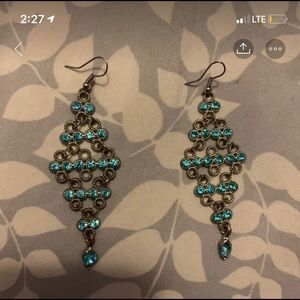 Blue and silver earrings